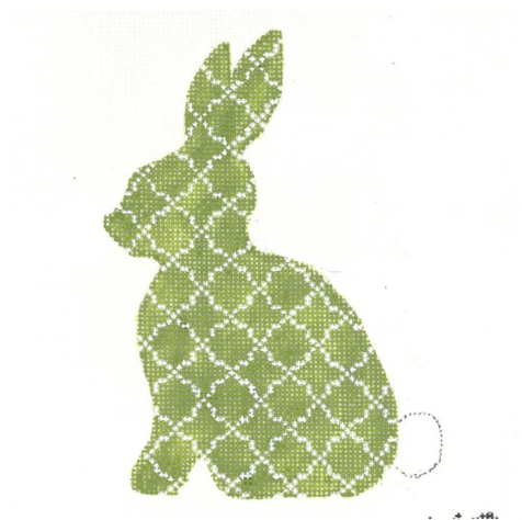 Kelly Clark KEA61-18 Lime Quatrefoil Standing Hare