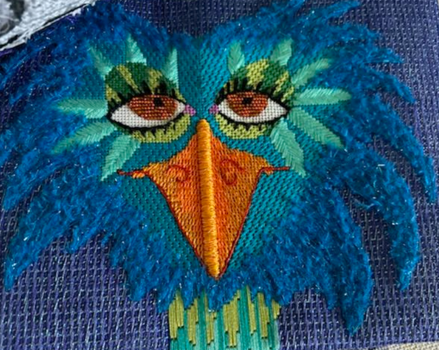 Zecca ZE569 Ostrich STITCH GUIDE only for 13 mesh canvas