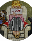 Gayla Elliott GS200 Dog Stitching Girl Ornament