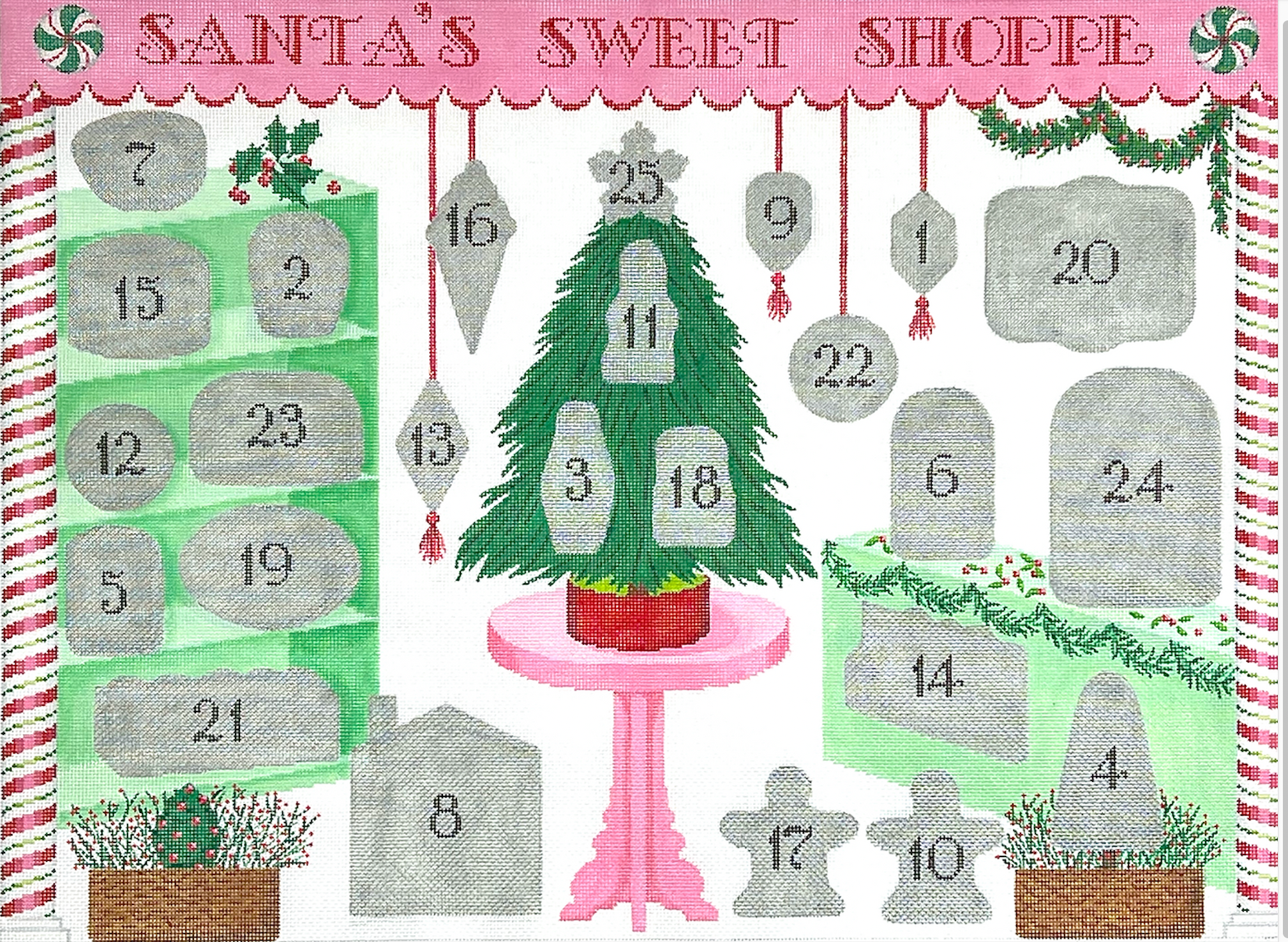 Kate Dickerson ADV-02 Sweet Shoppe Advent Calendar – Stitch by Stitch