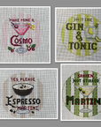 Gingham Stitchery Drink Coasters - Set of 4