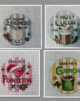 Gingham Stitchery Holiday Drink Coasters - Set of 4