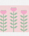 Nash and Daughters ND-160 | Pink & Green Block Print Flower A - Clutch Insert