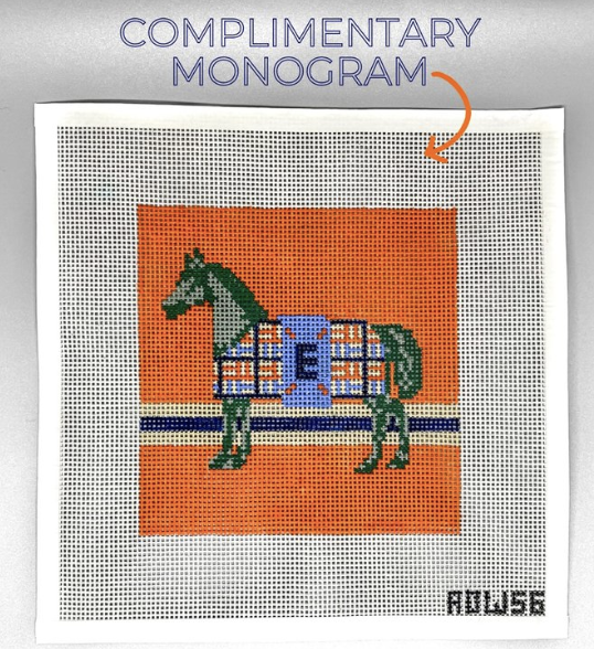 August Design Works ADW55 Blue Horse - monogram for free