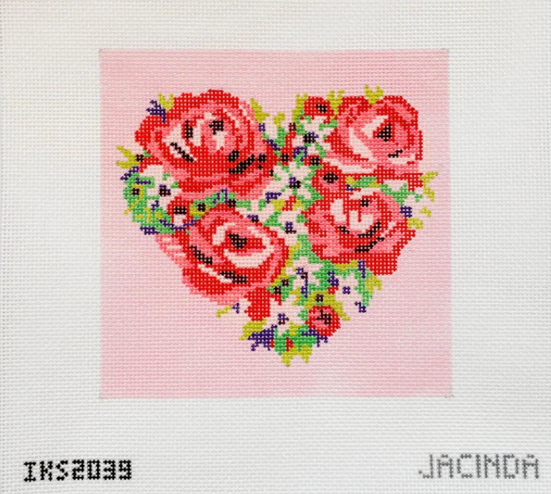 Initial K Studio IKS-2039 Flower Heart Canvas