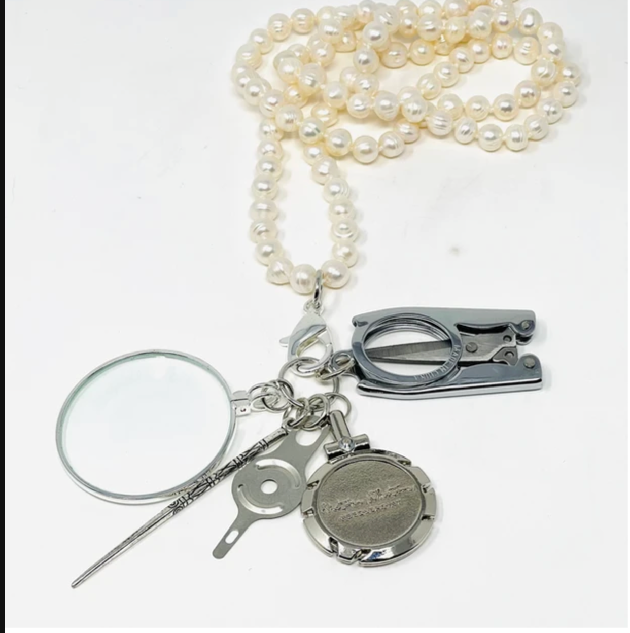 Victoria Whitson Crystal Bead Chatelaine Pearl