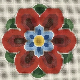 Laura Love LL-IN-3A  Geometric Flower Red/Blue