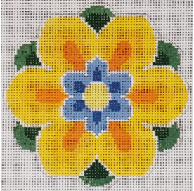 Laura Love LL-IN-3C  Geometric Flower Yellow