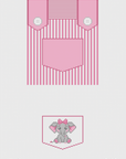 Lauren Bloch C-10 Overalls - Pink with Elephant Pocket (Door Hanger/Tooth Fairy Pillow)