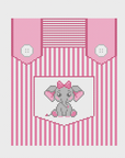 Lauren Bloch C-10 Overalls - Pink with Elephant Pocket (Door Hanger/Tooth Fairy Pillow)