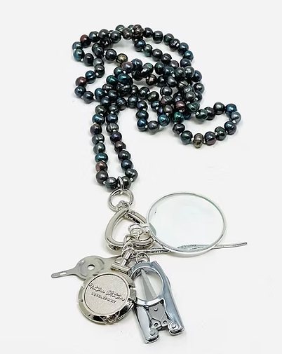 Victoria Whitson Up Up Chatelaine Black Freshwater Pearls