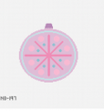 Nash and Daughters ND-197 Mid-century Mod Ornament-round, purple and pink