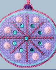 Nash and Daughters ND-197 Mid-century Mod Ornament-round, purple and pink