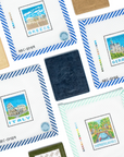 Atlantic Blue Leather Polaroid Magnet - brown