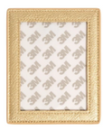 Atlantic Blue Leather Polaroid Magnet - gold
