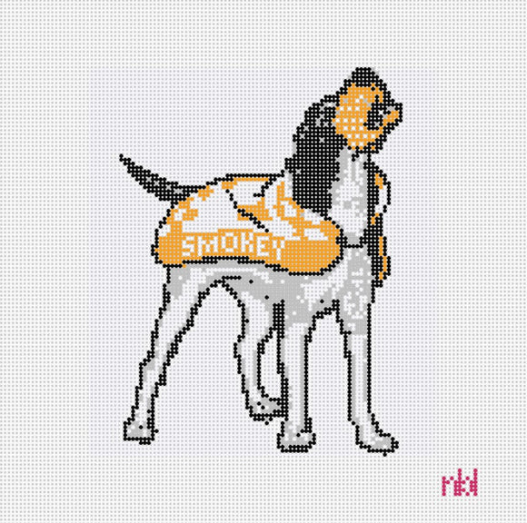Needlepoint by Laura Tennessee Smokey Mascot 6 by 6