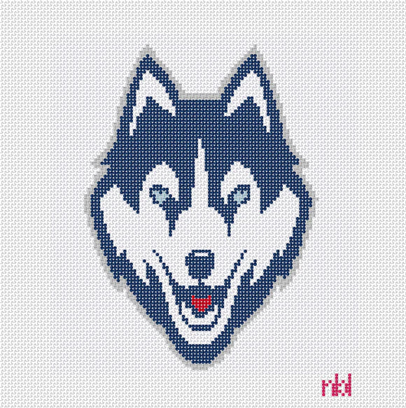 Needlepoint by Laura University of Connecticut Mascot 6"