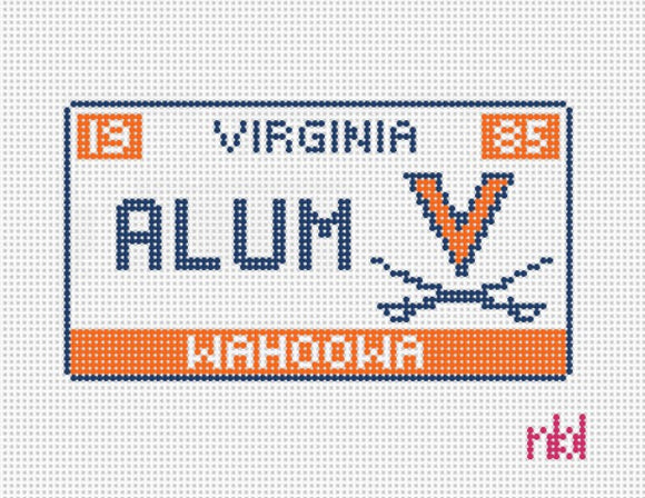 Needlepoint by Laura Virginia License Plate