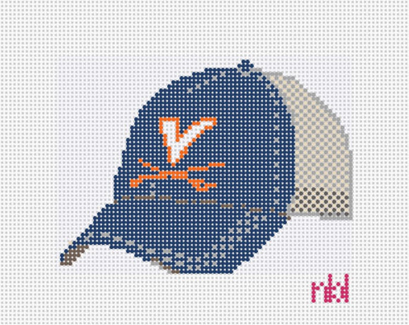 Needlepoint by Laura Virginia Trucker Style Baseball Cap blue
