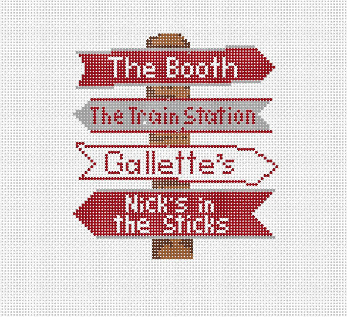 Needlepoint by Laura Alabama Sign Post