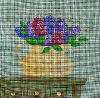 stitch plant pot VNG Designs KL-011 Lilac Flower Pot – Stitch by Stitch