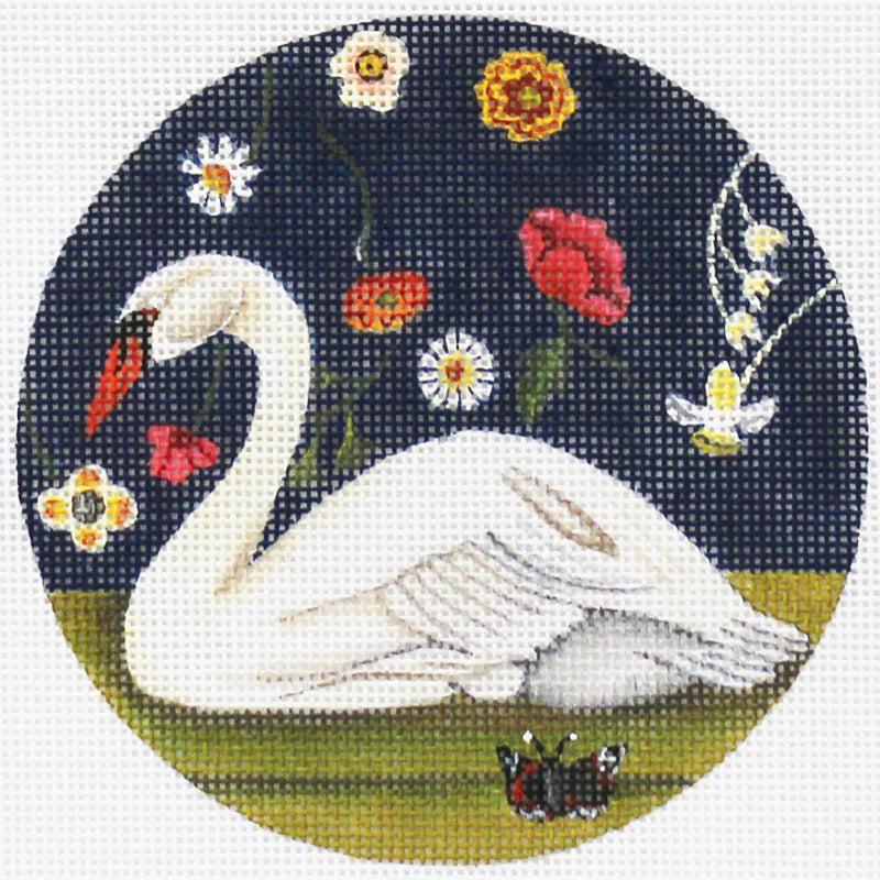 PLD CN1537o Floral Swan Ornament