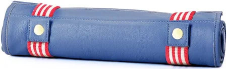 Anne Fisher Rollup Backgammon Blue Leather with Golf Canvas