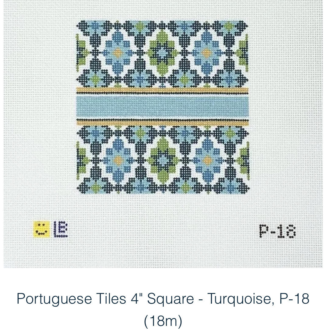 Lauren Bloch P-18 Turquoise 4&quot; Portuguese Tile