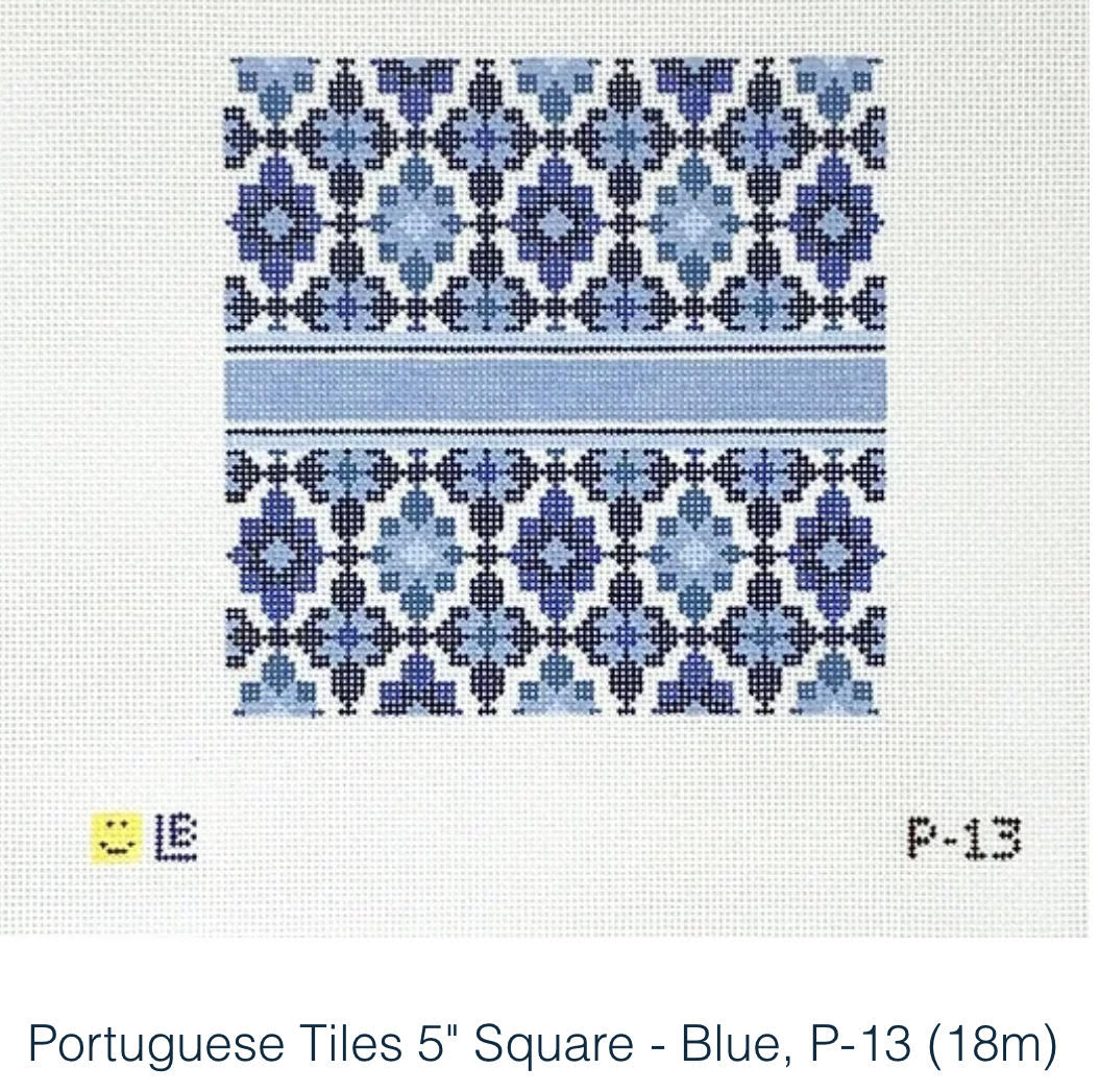 Lauren Bloch P-13 Blue 5&quot; Portuguese Tile