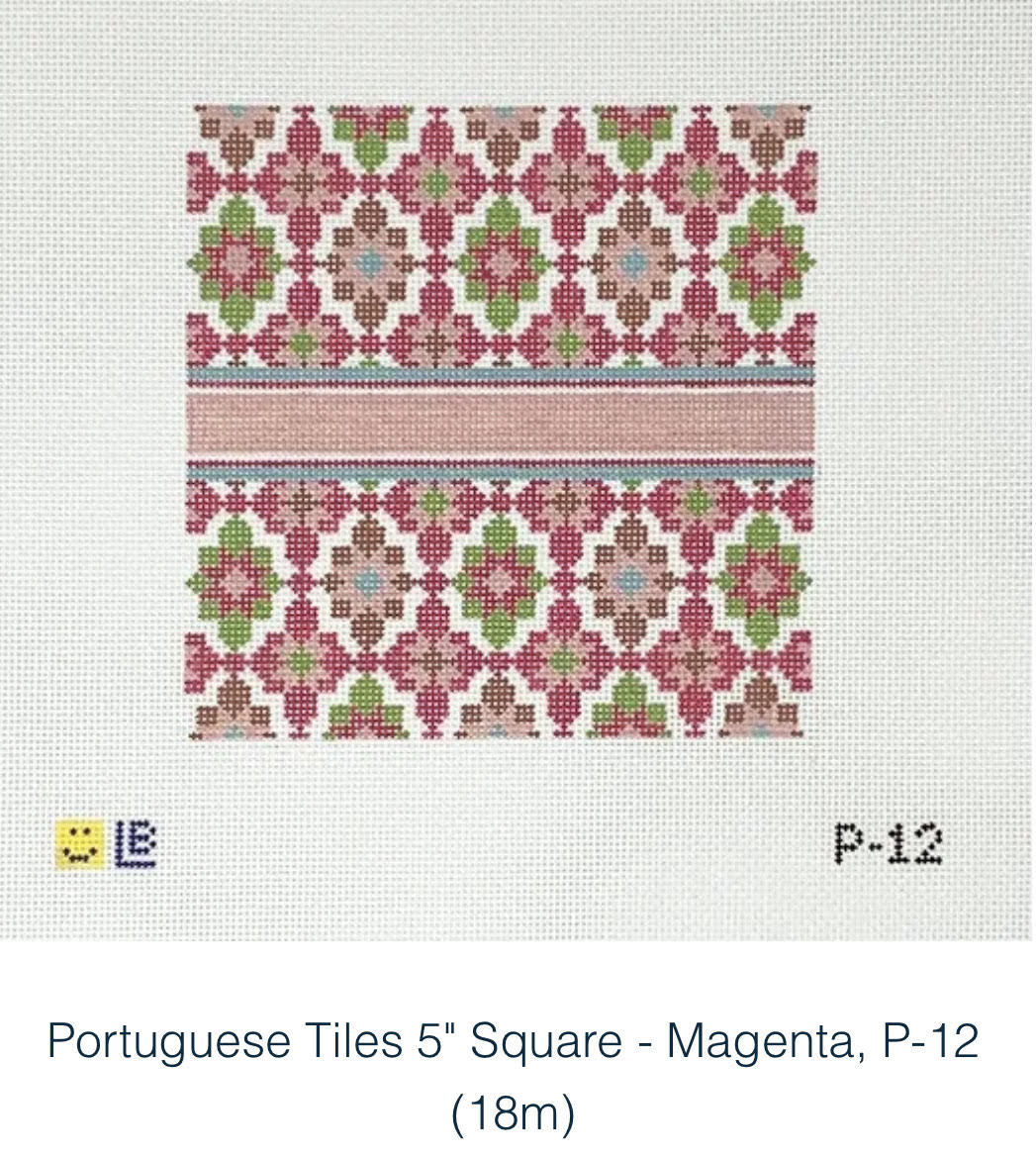 Lauren Bloch P-12 Magenta 5&quot; Portuguese Tile