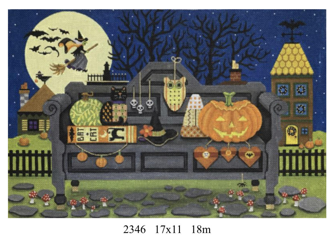 MELISSA SHIRLEY LG HALLOWEEN WITCH NEEDLEPOINT outlet CANVAS NEW