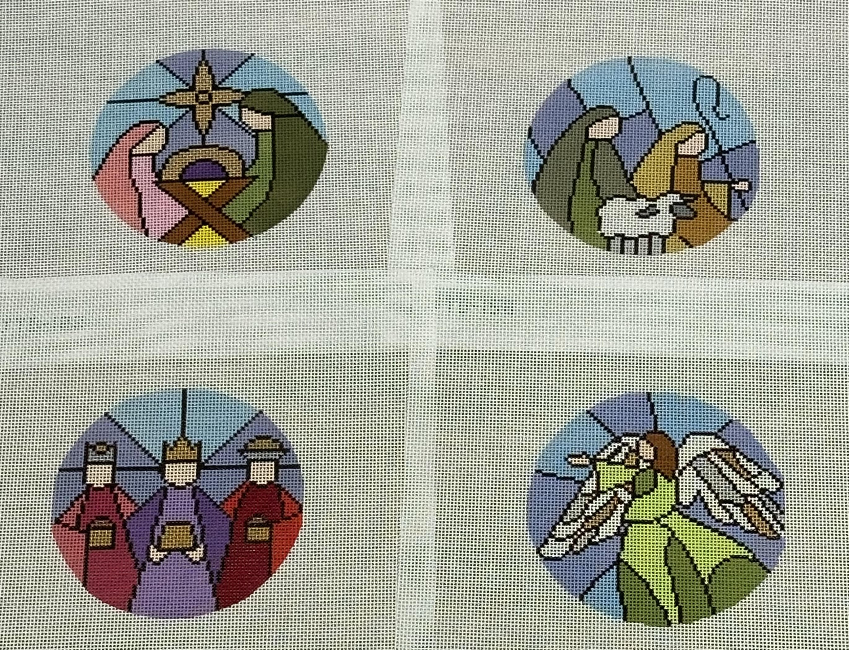 Jessica Tongel Stained Glass Nativity Set (4 Canvases)