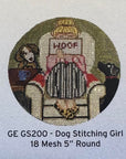 Gayla Elliott GS200 Dog Stitching Girl Ornament