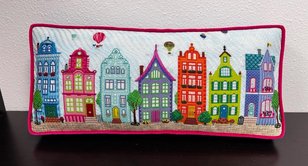 Kate Dickerson PL-534 Colorful Row Houses with Balloons
