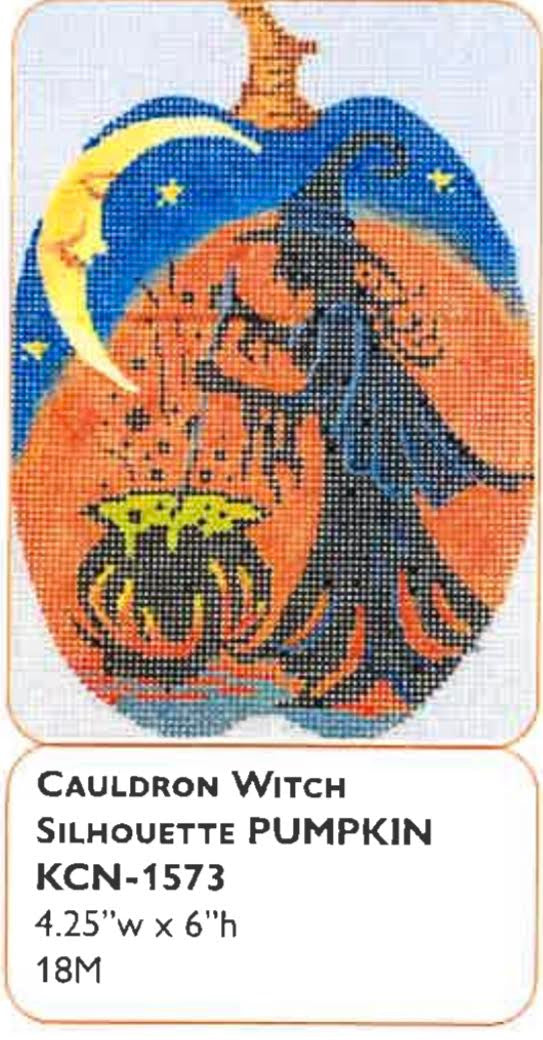 Kelly Clark KCN-1573 Cauldron Witch Silhouette Pumpkin – Stitch by