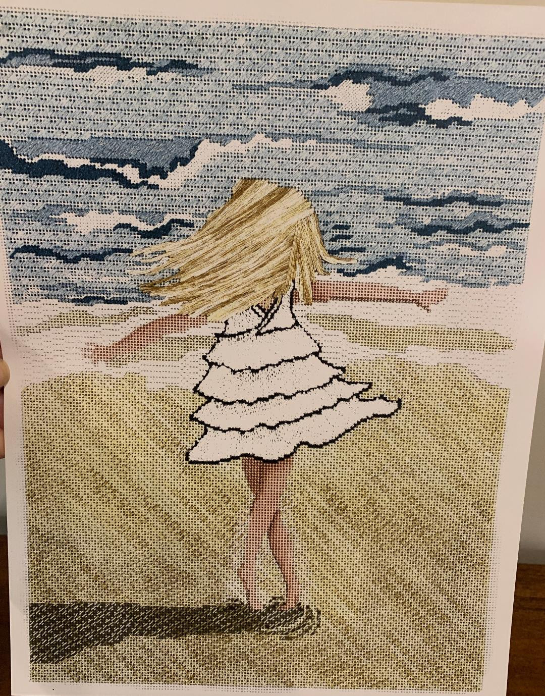 Patti Mann Girl Twirling on the Beach stitch guide