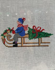 Blue Ridge Stitchery R22 Festive Sled - Boy