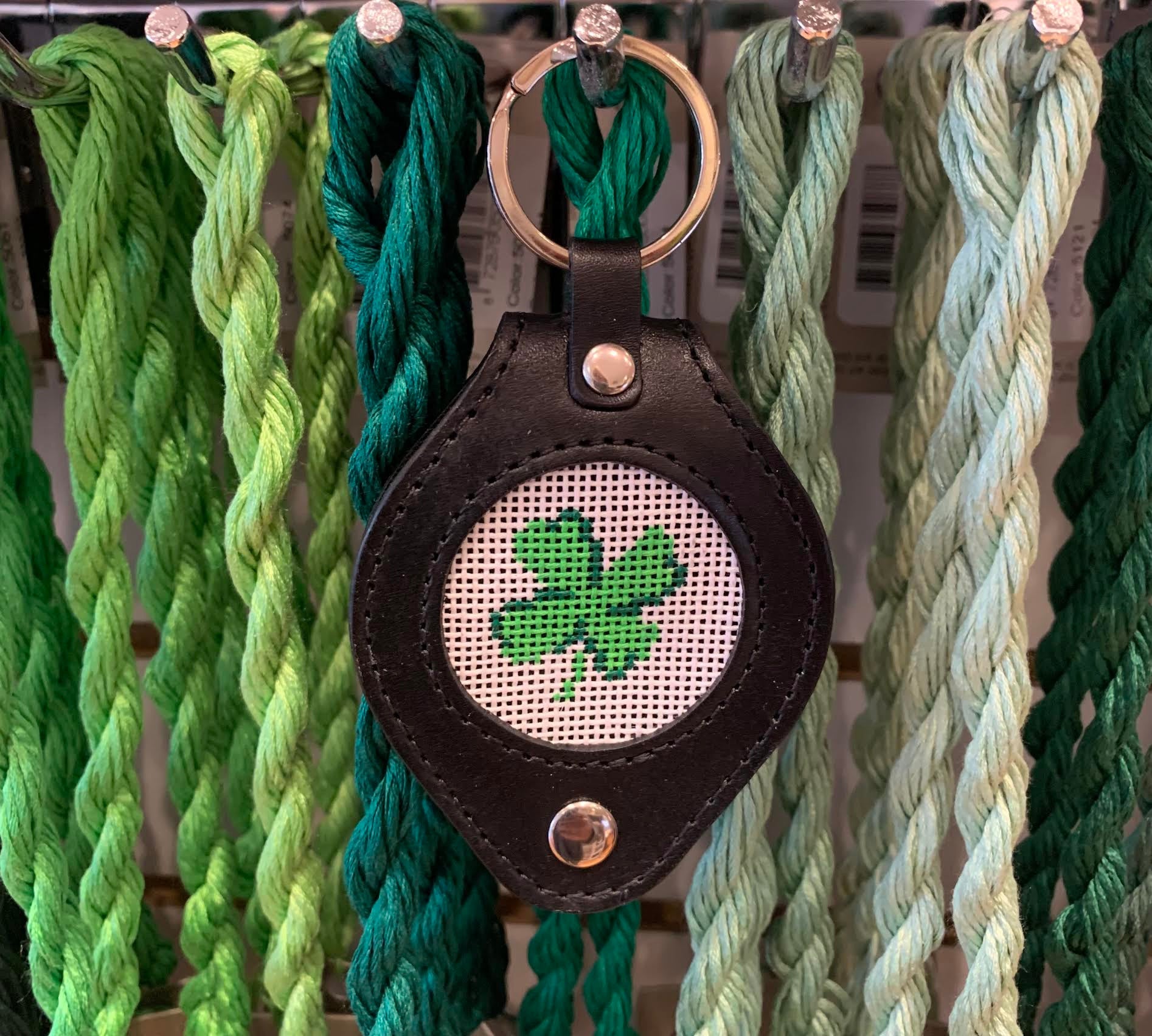 Julia's Needleworks Clover Self Finishing Key Fobs Stitch by Stitch