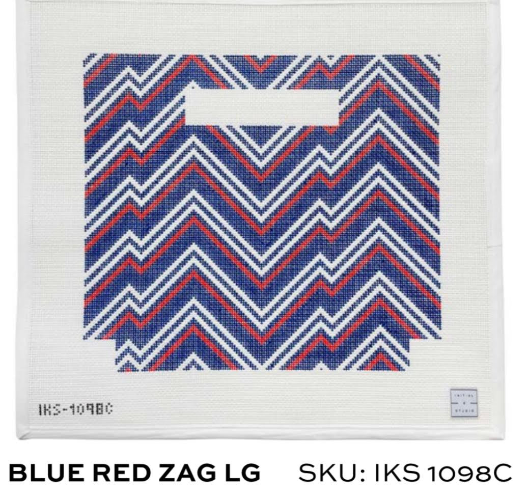 Initial K IKS-1098C Blue Red Zag LG Clutch with Built in Handle