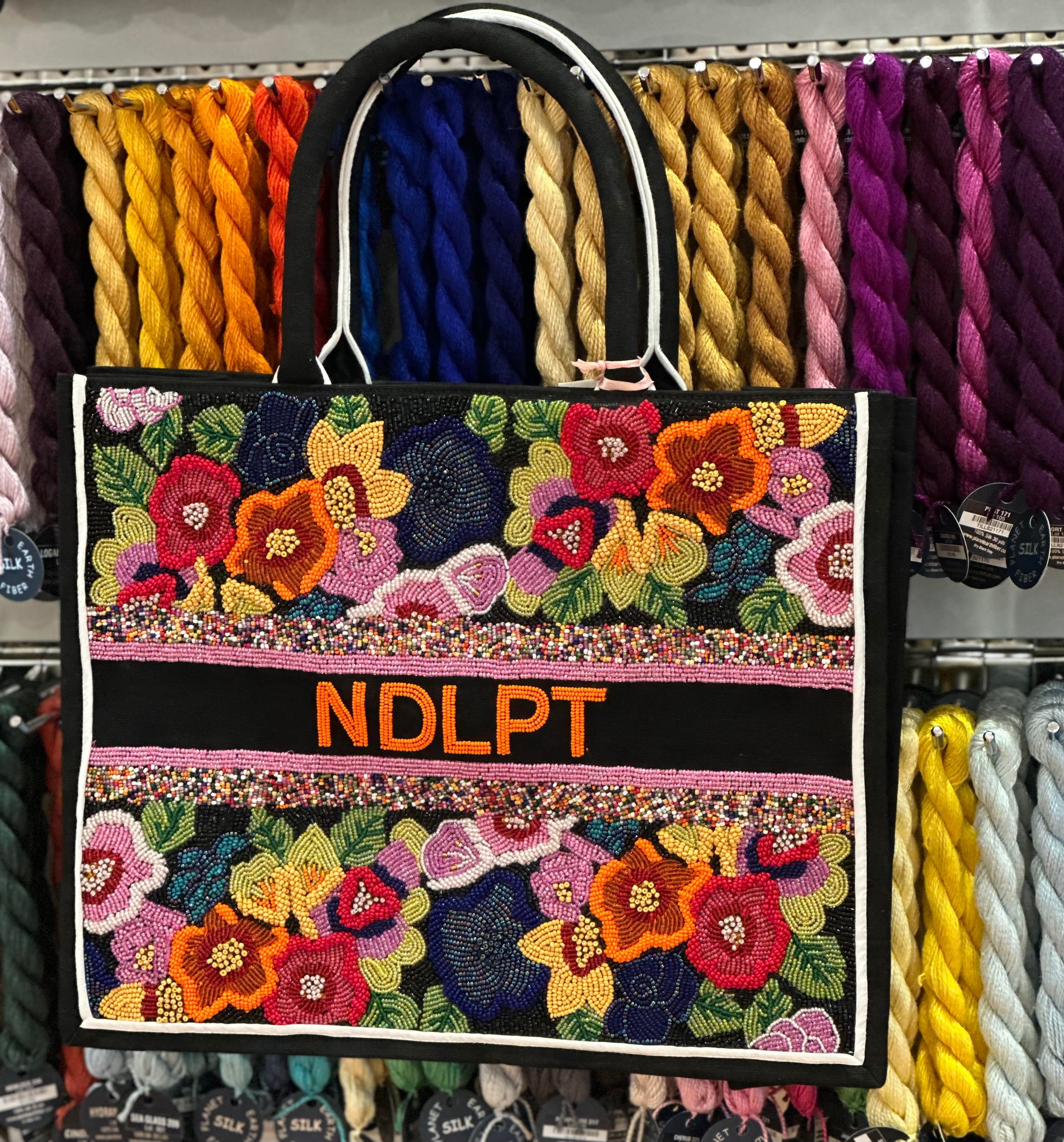 Beaded Tote - Colorful Floral NDLPT