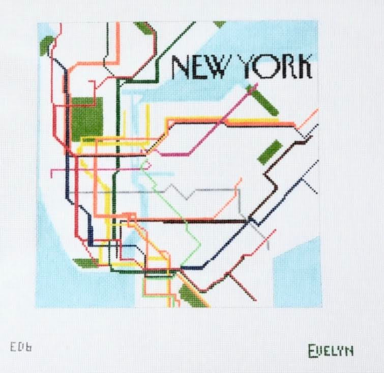 Evelyn Designs New York Subway Map 18 mesh