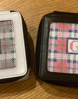 Lauren Bloch IS-07 Preppy Plaid 3x3" Square Insert - w/ Letter Silver Plaid