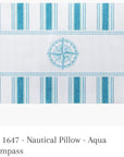 Kirk and Bradley KB 1647 Nautical Pillow Aqua Compass
