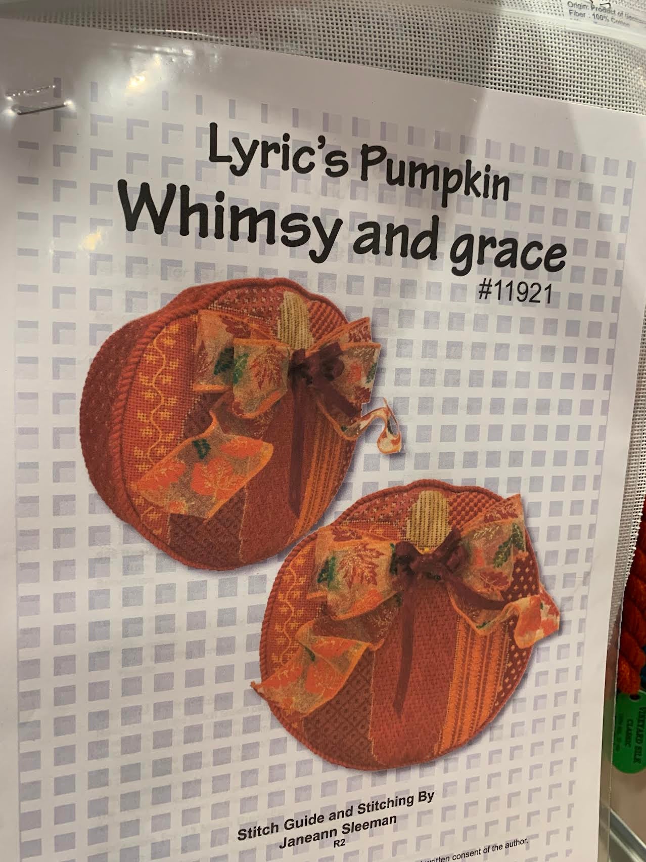 Whimsy &amp; Grace Wg11921 Lyric&#39;s Pumpkin 2 Piece w/ Guide