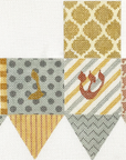 Kate Dickerson DRE-06 Patchwork Dreidel Golds and Silver
