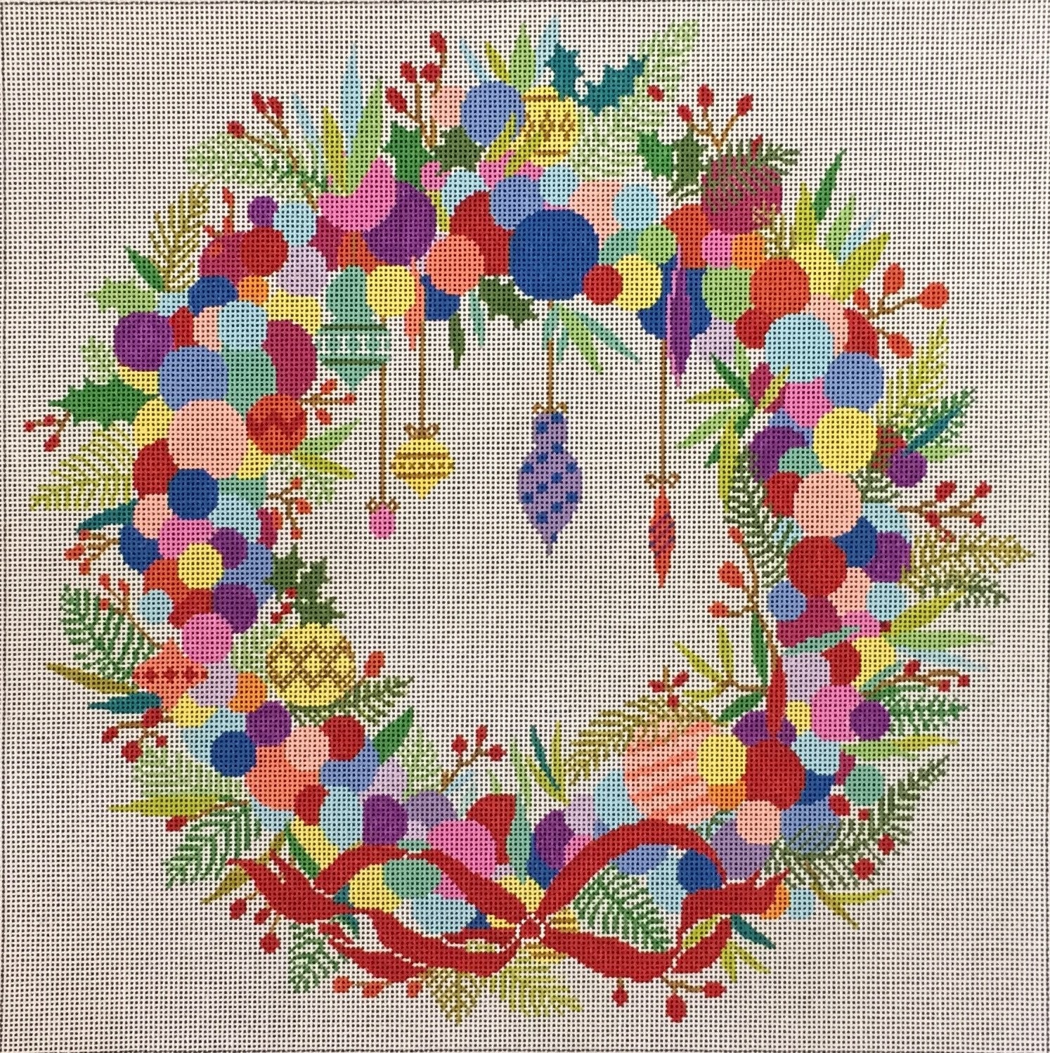 A Stitch In Time ASIT 197 Pastel Christmas Wreath
