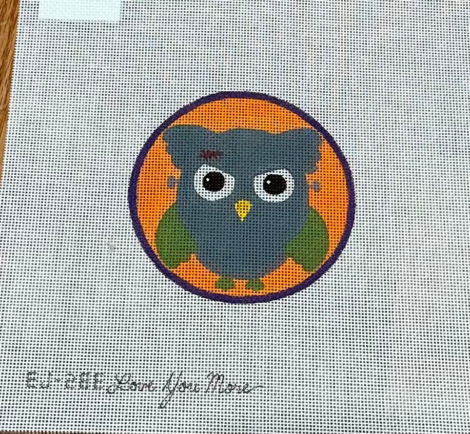 Love You More  EJ-28E Frankenstein Owl PAINTED canvas