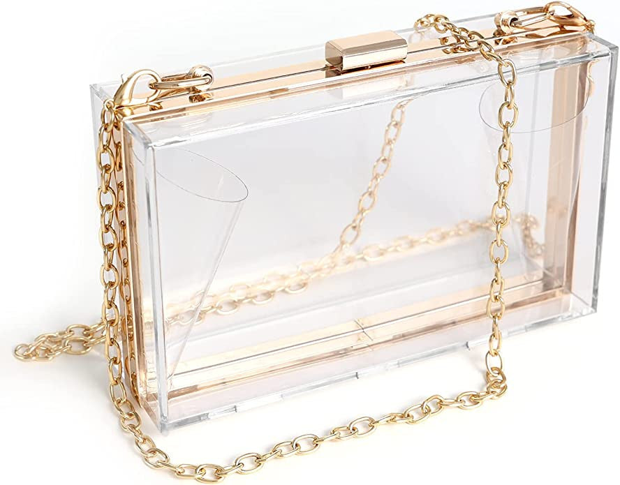 Acrylic Purse - Rose Gold Finish with Chain Handle
