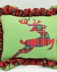 Susan Battle P35 Plaid Reindeer Pillow - 13 mesh