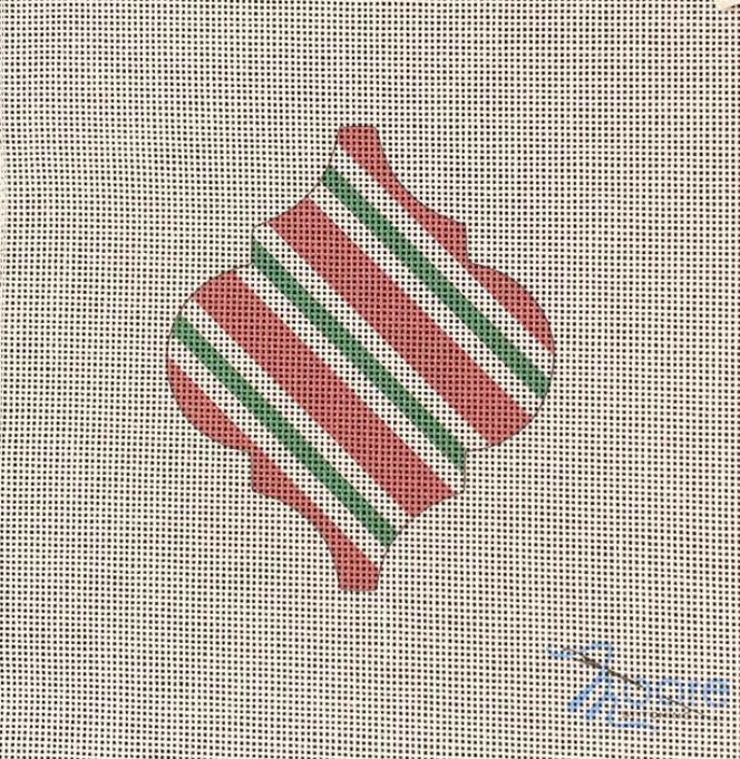 Moore Stitching Peppermint Arabesque Holiday Ornament
